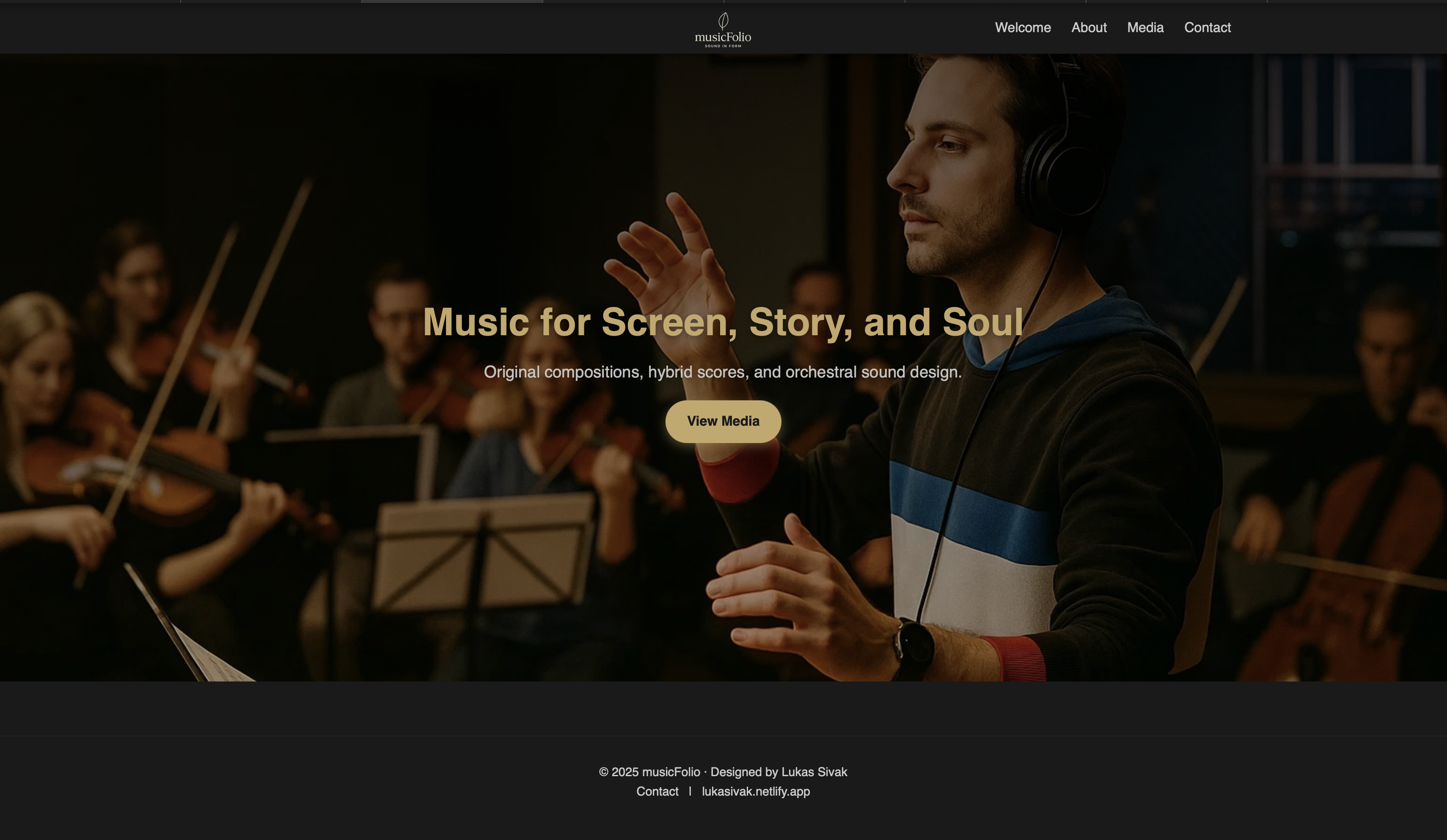 musicFolio - Hero Section